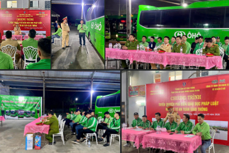 Phòng Cảnh sát giao thông: Tuyên truyền an toàn giao thông tại Công ty TNHH Đoàn Xuân – xe khách Ô hô.